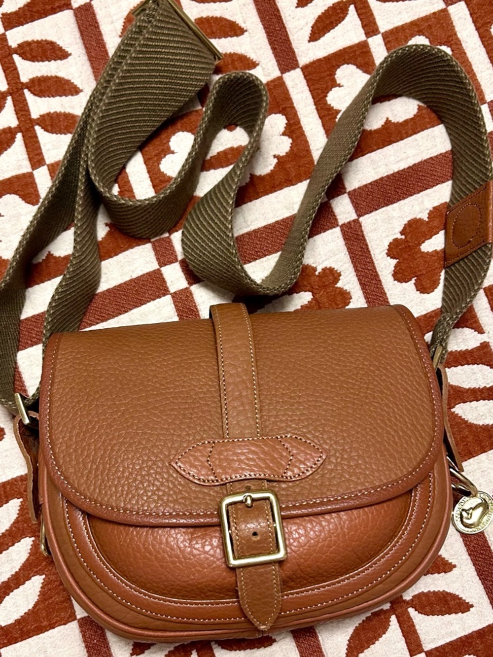 Vintage Dooney and Bourke Leather Crossbody Bag - Classic Saddle Style